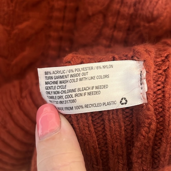 Ava & viv 2x rust color cable knit mock neck sweater - Picture 3 of 3